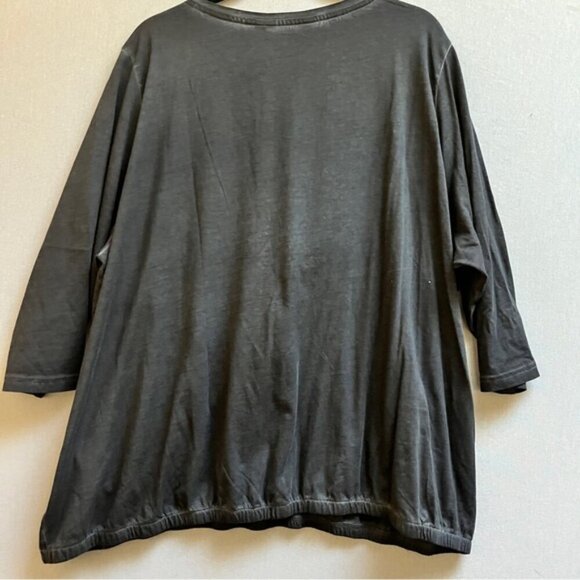 Ulla Popken dream catcher graphic v neck 3/4 sleeve shirt Sz 3XL - Picture 6 of 11